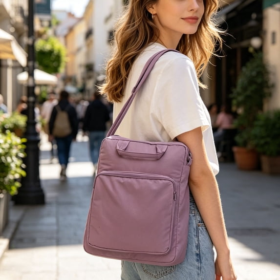 HOZVOMI Tablet Nylon Bag, Women Commute Shoulder Bag Large Capacity Handheld Handbag Student Daily Class Crossbody Messenger Bag