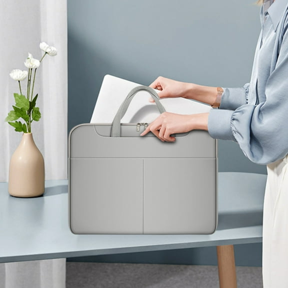 HOZVOMI Thin Laptop Bag - Business Meeting Briefcase with Multi-layer Tablet Storage for Fashionable Use