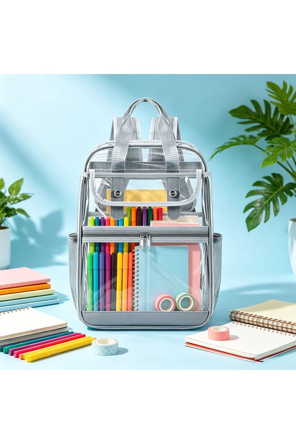 Transparent Waterproof Backpack for Travel, School, and Daily Use with Comfortable Straps and Multi-Compartment Storage