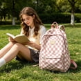thumbnail image 1 of HOZVOMI Trendy Checkerboard Backpack for School - Lightweight Casual Backpack with Multi-Compartment Storage and Comfortable Straps for Students and Young Adults, 1 of 7