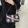 thumbnail image 1 of HOZVOMI Trendy Denim Chain Tote Handbag - Lightweight, Versatile Shoulder Bag for Women with Adjustable Strap - Stylish & Spacious for Daily Use, Blue, 1 of 9