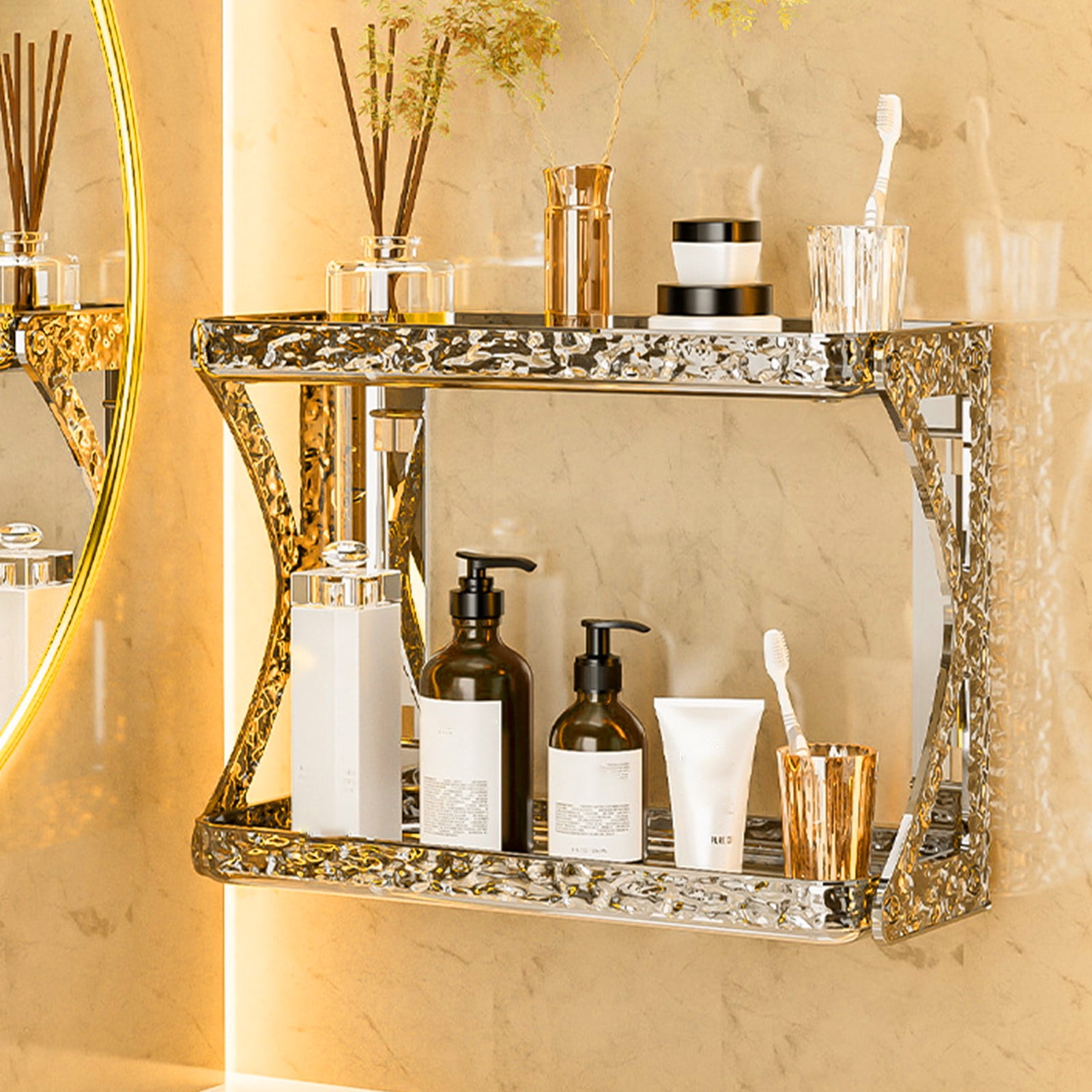 Hot Rack Wash HOZVOMI Wall Mounted Bathroom Desktop Rack Wash Basin Acrylic Storage ...