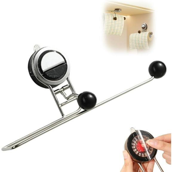 HOZVOMI Wall Mounted Suction Cup Storage Rack for Towel Tissue Paper Cloth Roll Detachable Bathroom Towel Rack, Black