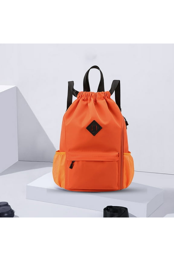 Waterproof Drawstring Gym Backpack for Men & Women, Large Capacity Sports Bag with Side Pocket for Fitness Outdoor Leisure