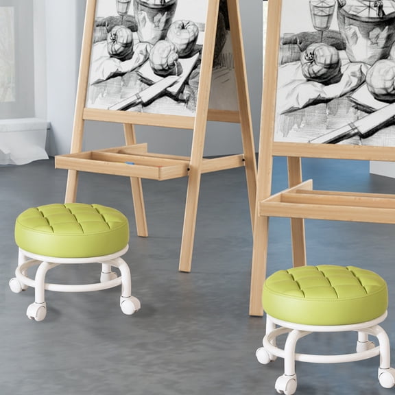 HOZVOMI Wheeled Low Stool for Home Use - Multifunctional Lazy Shoe Stool, Compact & Portable Design, Ideal for Seamstresses and DIY Work
