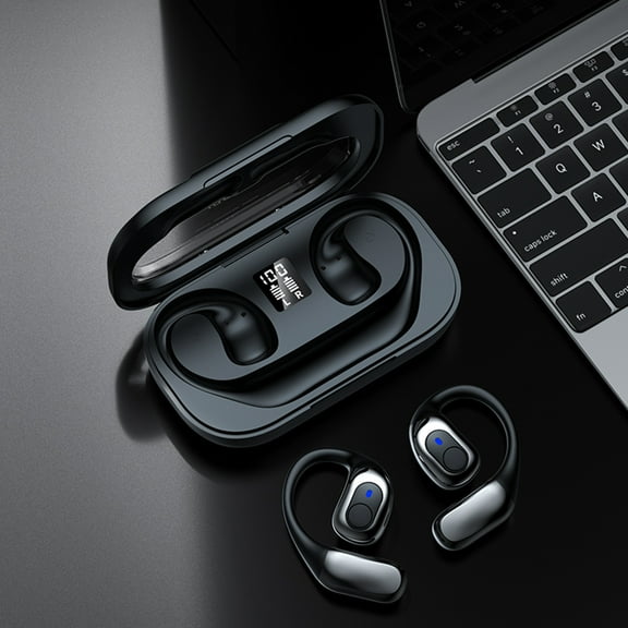 HOZVOMI Wireless Bluetooth Translation Earphones with 144 Languages, Built-in Microphone, Intelligent Noise Reduction, Long Battery for Business Travel Meetings
