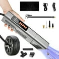 thumbnail image 1 of HOZVOMI Wireless Car Inflatable Pump with Digital Display, 150 PSI Electric Air Compressor, Portable Tire Inflator for Car/Bike/Ball with USB-C Charging & LED Light - Gray, 1 of 9