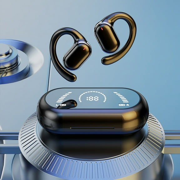 HOZVOMI Wireless Earbuds Bluetooth 5.3 Low Latency, Digital Display, Fast Charging, Ear Hanging Sports Earphones with Large Capacity Battery