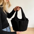 thumbnail image 1 of HOZVOMI Women's Corduroy Tote Bag, Small Shoulder Handbag with Striped Design, Casual Furry Handheld Purse for Daily Shopping, Commute and Strolling, 1 of 6