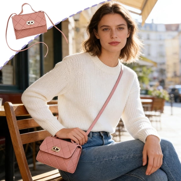 HOZVOMI Women's Embossed Mini Quadrate Bag Elegant Casual Shoulder Tote