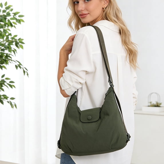 HOZVOMI Women's Spacious Large Capacity Nylon Crossbody Bag Handheld Commute Shoulder Bag Multi-Purpose Casual Backpack Class Tote with Multiple Pockets