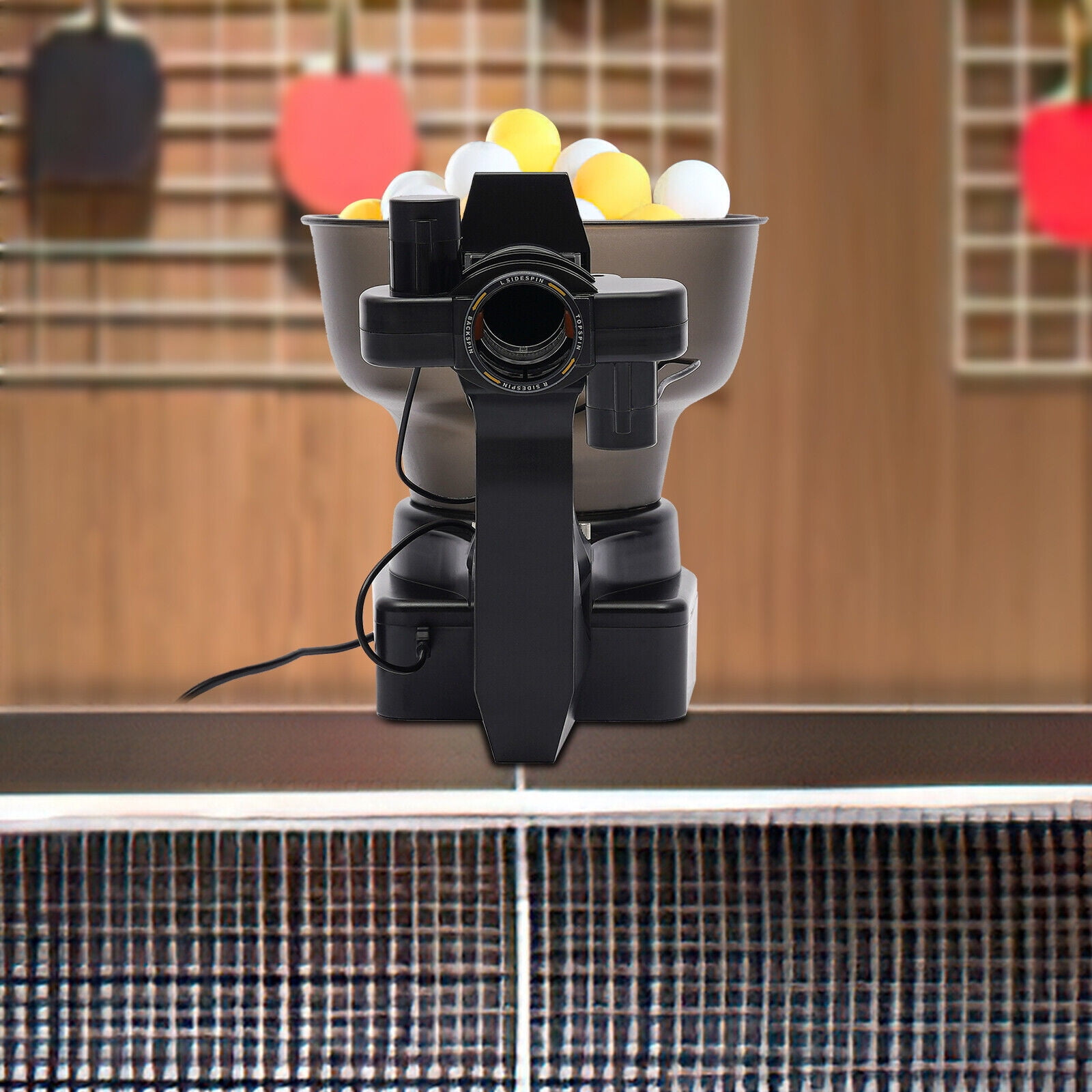 Robot Lance-Balles Tennis De Table - 100 Balles Incluses - Filet De Récupération - 10 Modes - Télécommande