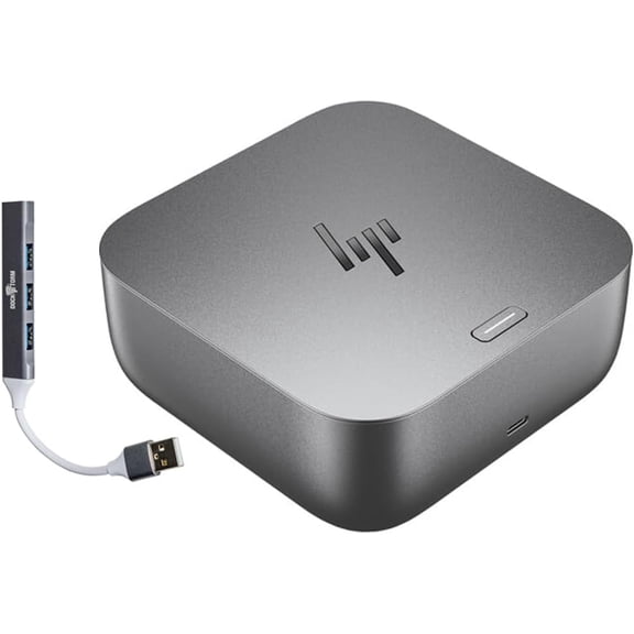 HP 100W G6 Thunderbolt 4 Dock Port Replicator Bundle, Single Cable Charging & Data