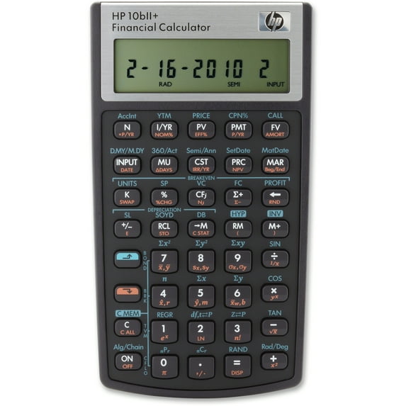 HP 10BIIPlus Financial Calculator, Retail Box with Extra Batteries, Multicolor