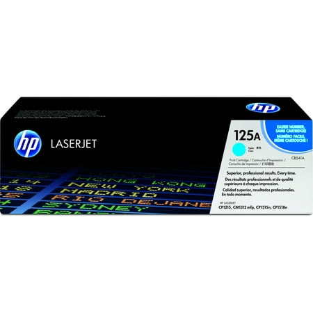 HP 125A Cyan Original LaserJet Toner Cartridge, ~1,400 pages, CB541A