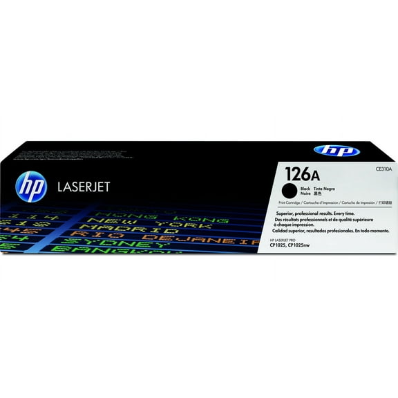 HP 126A Black Original LaserJet Toner Cartridge, ~1,200 pages, CE310A