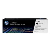 HP 128A (CE320AD) Black Original LaserJet Toner Cartridges, 2 pack