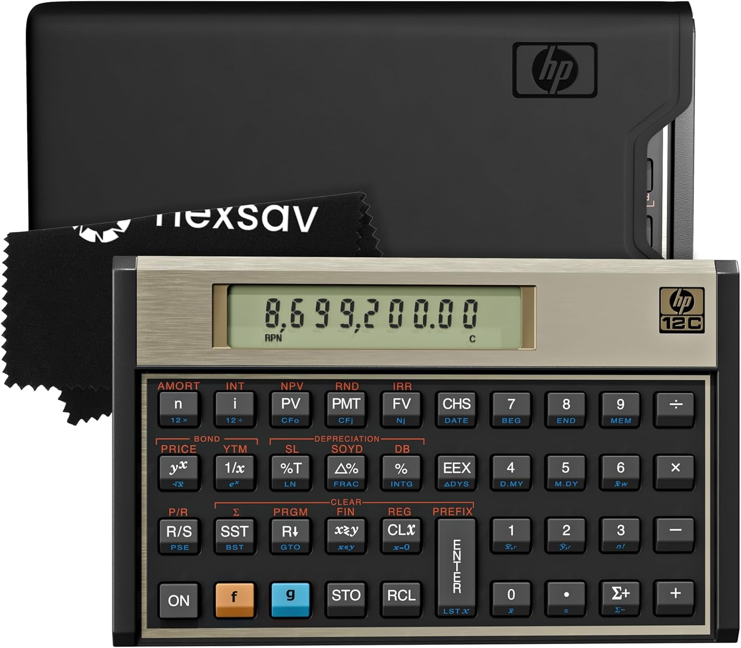 HP 12C Financial Calculator – 120+ Functions for Finance, Accounting & Real Estate – Programmable RPN Calculator with Case & Cloth