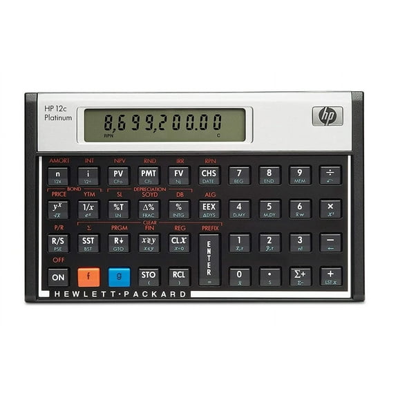 HP 12C Platinum - Financial Calculator - Battery - Silver, Carbonite
