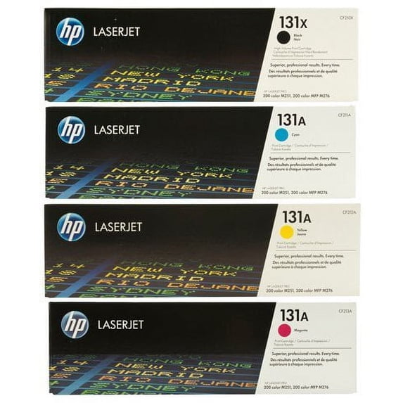 HP 131X (CF210X) Black High Yield/HP 131 (CF211A, CF212A, CF213A) Cyan ...