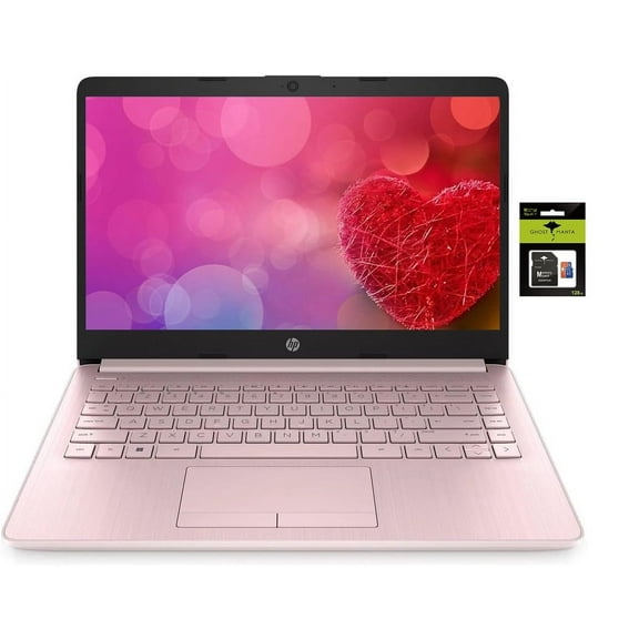 HP 14 Computer-Laptop, Quad-Core Intel Celeron Processor Premium Portable 16GB RAM 256GB Storage(64GB eMMC+ 256GB Ghost Manta SD Card) Student-laptop with 1 Year Office 365 HDMI Win11