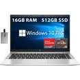 thumbnail image 1 of HP 14" EliteBook 845 G8 FHD Business Laptop, AMD Ryzen 5 PRO 5650U Processor, 16GB RAM, 512GB PCIe SSD, Backlit Keyboard, Fingerprint Reader, Win 10 Pro, Silver, 32GB Hotface USB Card, 1 of 7
