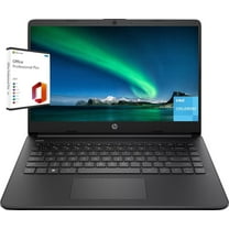 HP 14" Everyday Laptop Computer - with Microsoft Office Lifetime License, Intel Quad-Core N4120, 8GB RAM, 384GB Storage(128GB eMMC  256GB microSD), Anti-Glare HD Display, Webcam, Win 11 S Mode