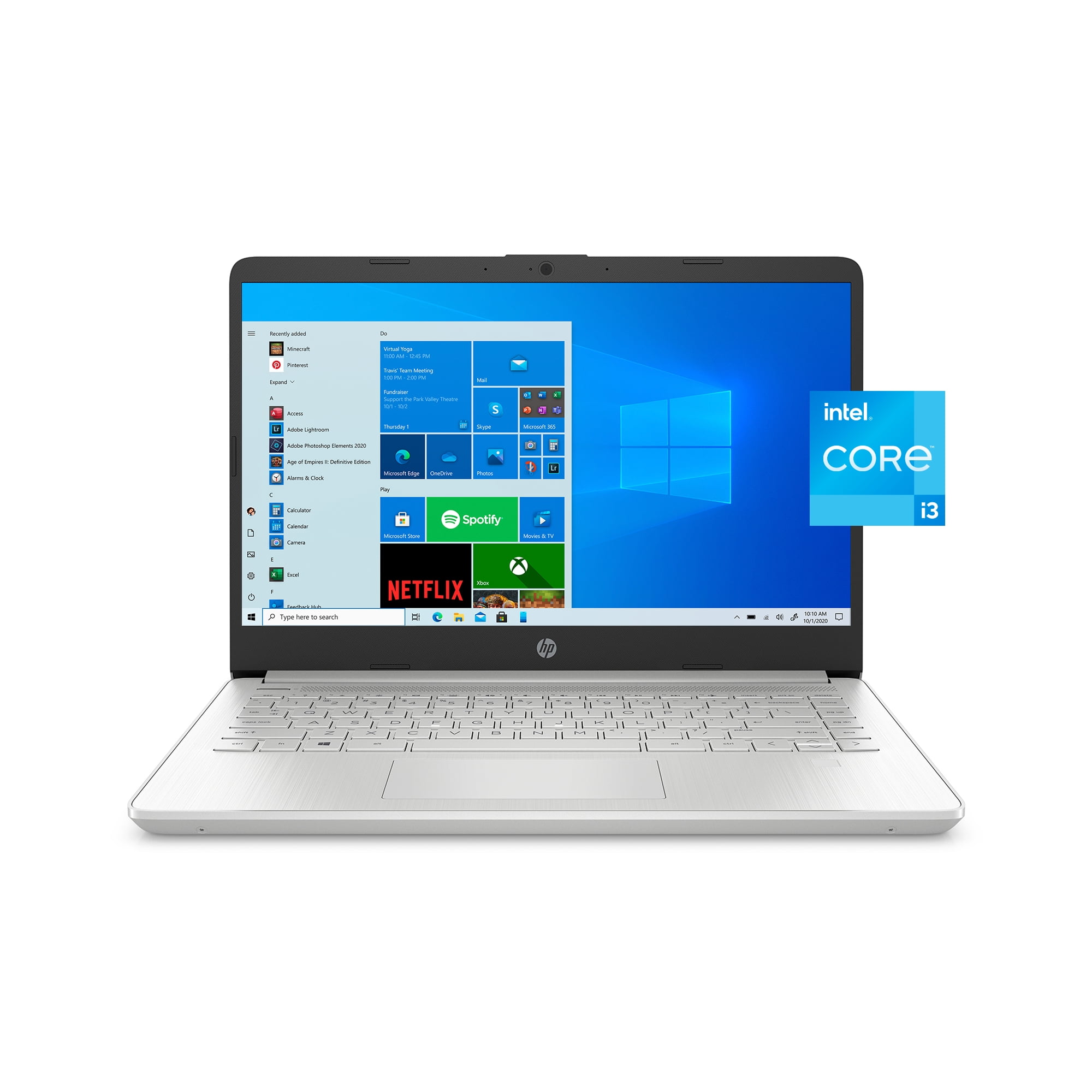 HP FHD PC Laptop, Intel Core 4GB RAM, 256GB SSD, Windows 10 Home (S mode), Silver, 14-dq2055wm - Walmart.com