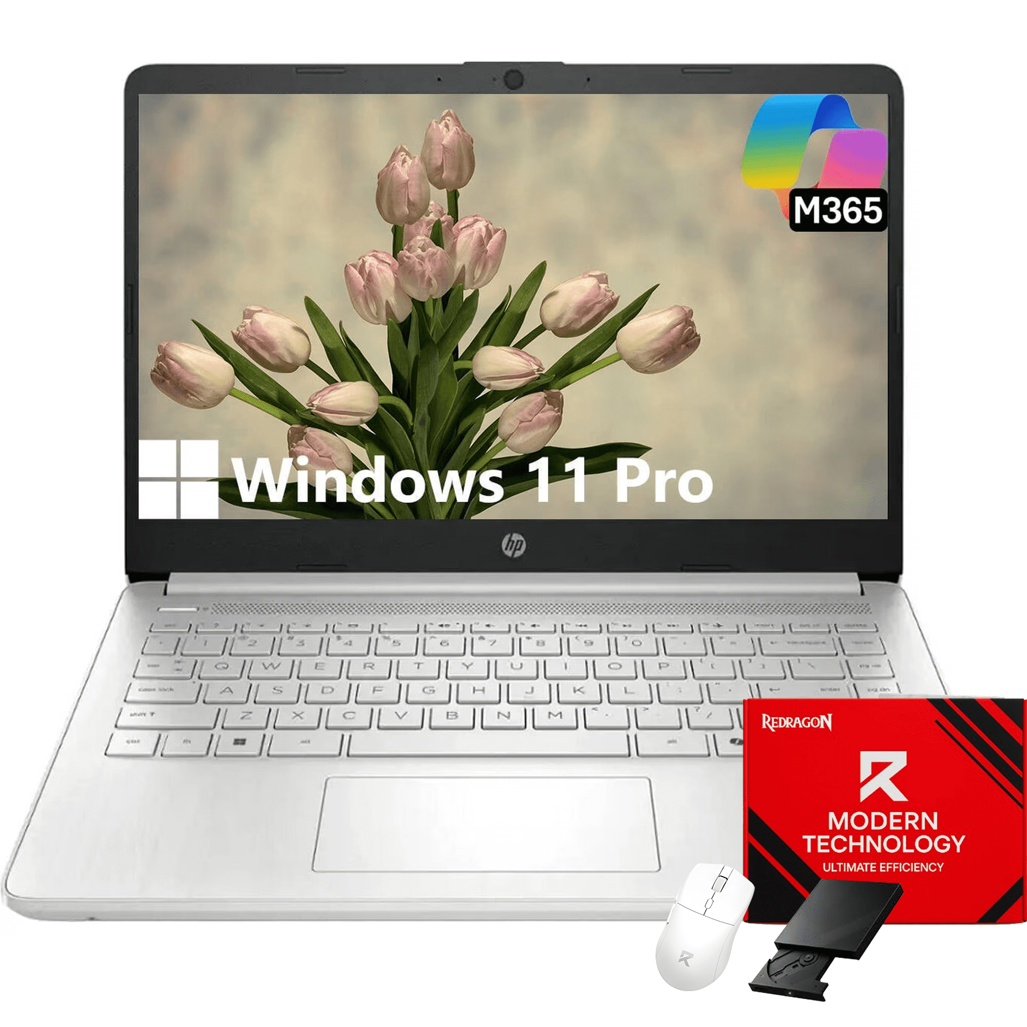 HP 14" Flagship Everyday Laptop Computer, 32G RAM, 128G UFS, 256G SD Card, Intel Quad-Core, Windows 11 Pro, AI-Powered, 1-Y Office 365, For Student & Business