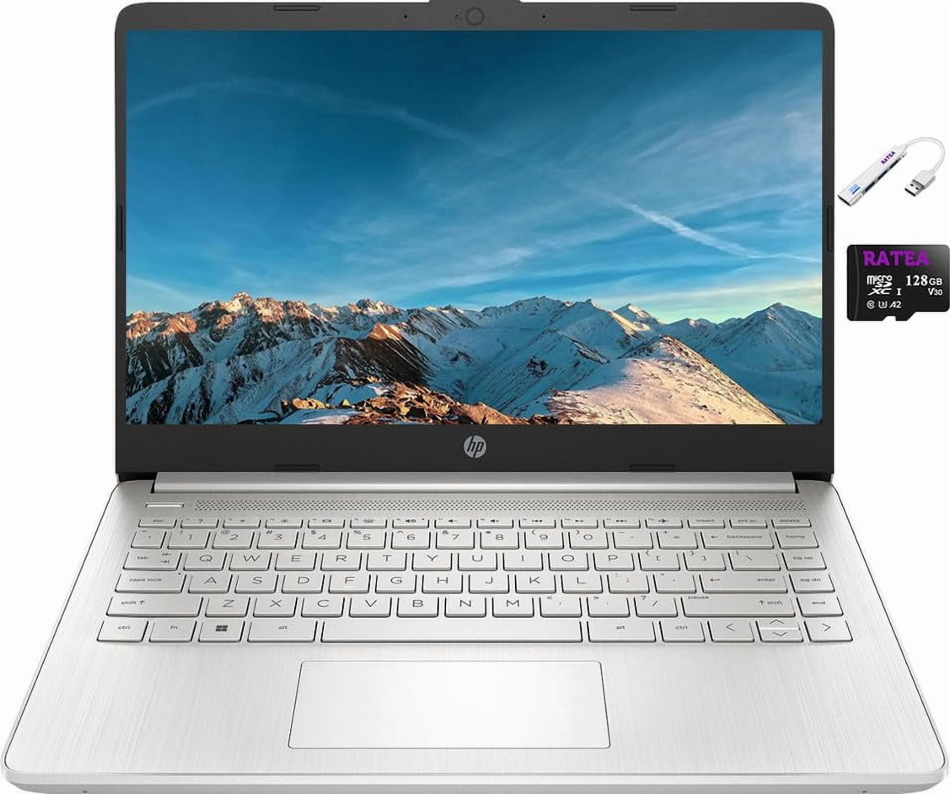 HP 14 AI Copilot Laptop 4 Core Intel CPU 8GB RAM 128GB Storage 1 Yr Office 365 Win 11S Rose