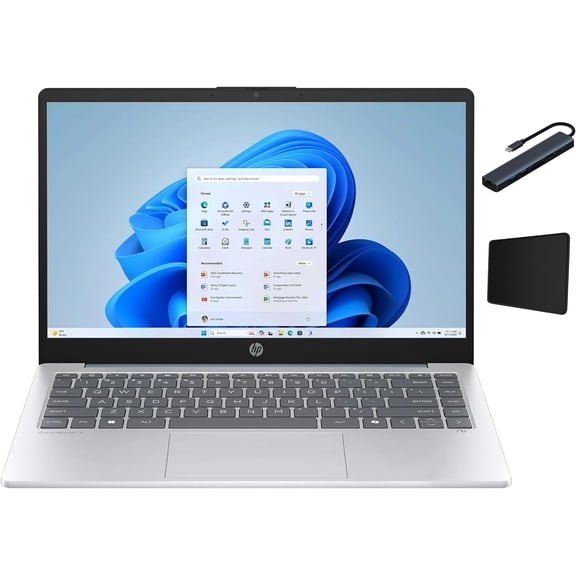 HP 14'' HD Business Laptop, AMD Athlon 7120, 4GB RAM, 512GB SSD, Long Battery Life, Moonlight Blue, 12-month Microsoft 365 Included, Win11 Home in S Mode with Tigology Accessories