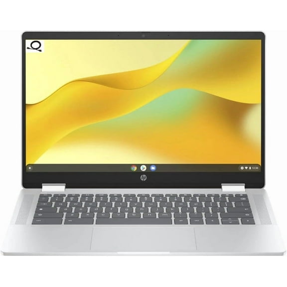 HP 14" HD Chromebook, Intel N200 Processor, Intel UHD Graphics, 4GB RAM, 128 GB UFS Flash Storage + 64GB SD Card, Wi-Fi6, Bluetooth, Chrome OS, Glacier Silver