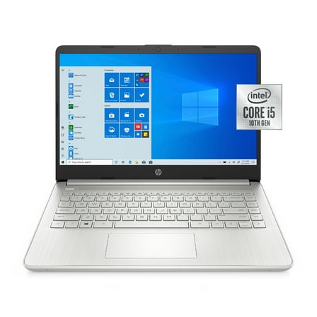 HP 14, Intel Core i5-1035G1, 8GB SDRAM, 256GB SSD, Natural Silver, Windows 10, 14-dq1059wm (Google Classroom Compatible)