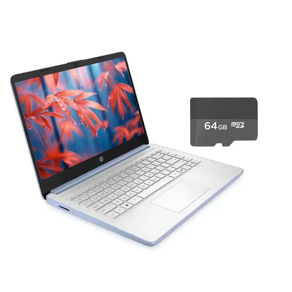 HP 14" HD LED Screen Laptop|intel Processor N150|Integrated Graphics|Webcam|One Year Office 365|Sky Blue| 4GB RAM | 128GB SSD |Windows 11 S |Bundle with 64GB SD card