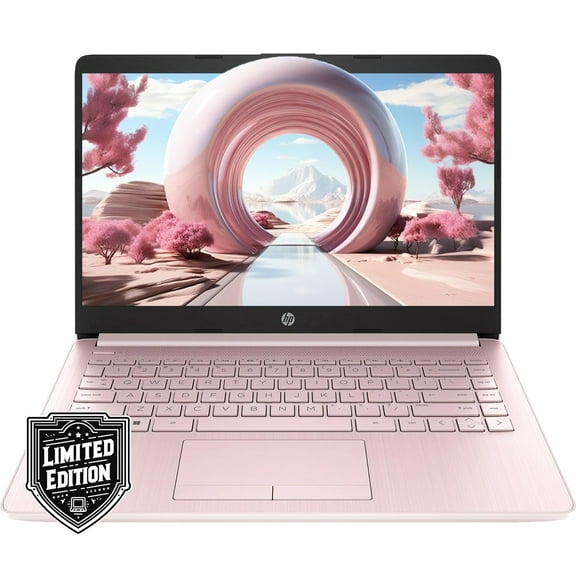 HP 14" HD Laptop | Back to School Limited Edition with 1 Year Microsoft 365 | Intel Quad-Core Processor | Long Battery Life | w/WOWPC Bundle | Windows 11 (Pink, 8GB RAM | 576GB Storage)