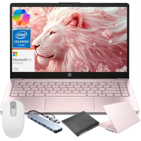 HP 14" HD Laptop, Intel Celeron N150, 4GB RAM 128GB eMMC, Windows 11 Home in S Mode
