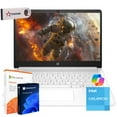 thumbnail image 1 of HP 14" HD Laptop, Intel Celeron N4500 Beat N4120 , 4GB RAM, 256GB PCle SSD, 1-Year Microsoft 365, Windows 11 Pro ,Snow White/XTREDURA Flash Drive, 1 of 7