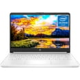 thumbnail image 1 of HP 14" HD Laptop for Students and Business, Intel Quad-Core Processor, 8GB RAM, 64GB eMMC+256GB Micro SD, Long Battery Life, UHD Graphics, Webcam, Windows 11 Home in S Mode, Snowflake White, 1 of 7
