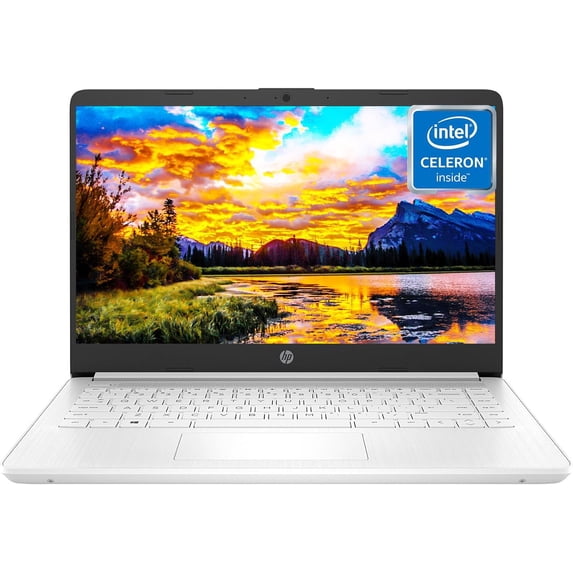 HP 14" HD Laptop for Students and Business, Intel Quad-Core Processor, 8GB RAM, 64GB eMMC+256GB Micro SD, Long Battery Life, UHD Graphics, Webcam, Windows 11 Home in S Mode, Snowflake White
