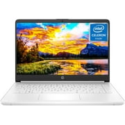 HP 14 HD Laptop for Students and Business, Intel Quad-Core Processor, 8GB RAM, 64GB eMMC+256GB Micro SD, Long Battery Life, UHD Graphics, Webcam, Windows 11 Home in S Mode, Snowflake White