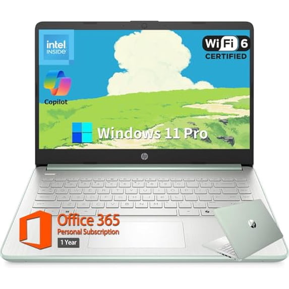HP 14 Inch Business Student Laptop Computer, Intel N150 Processor, 16GB RAM, 384GB Storage(128GB UFS+256GB MSD), Wi-Fi 6, Copilot AI, Webcam, Office Pro Lifetime, Windows 11 Pro, w/Accessories