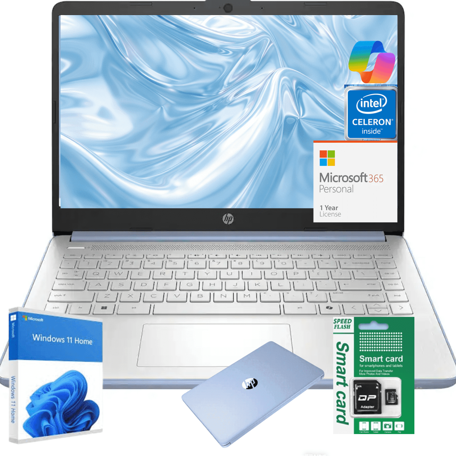HP 14 Inch HD Laptop, Intel Celeron N150 up to 2.8GHz, 4GB 256GB Storage, Windows 11, Anti-Glare Display, Thin and Lightweight for School and Work