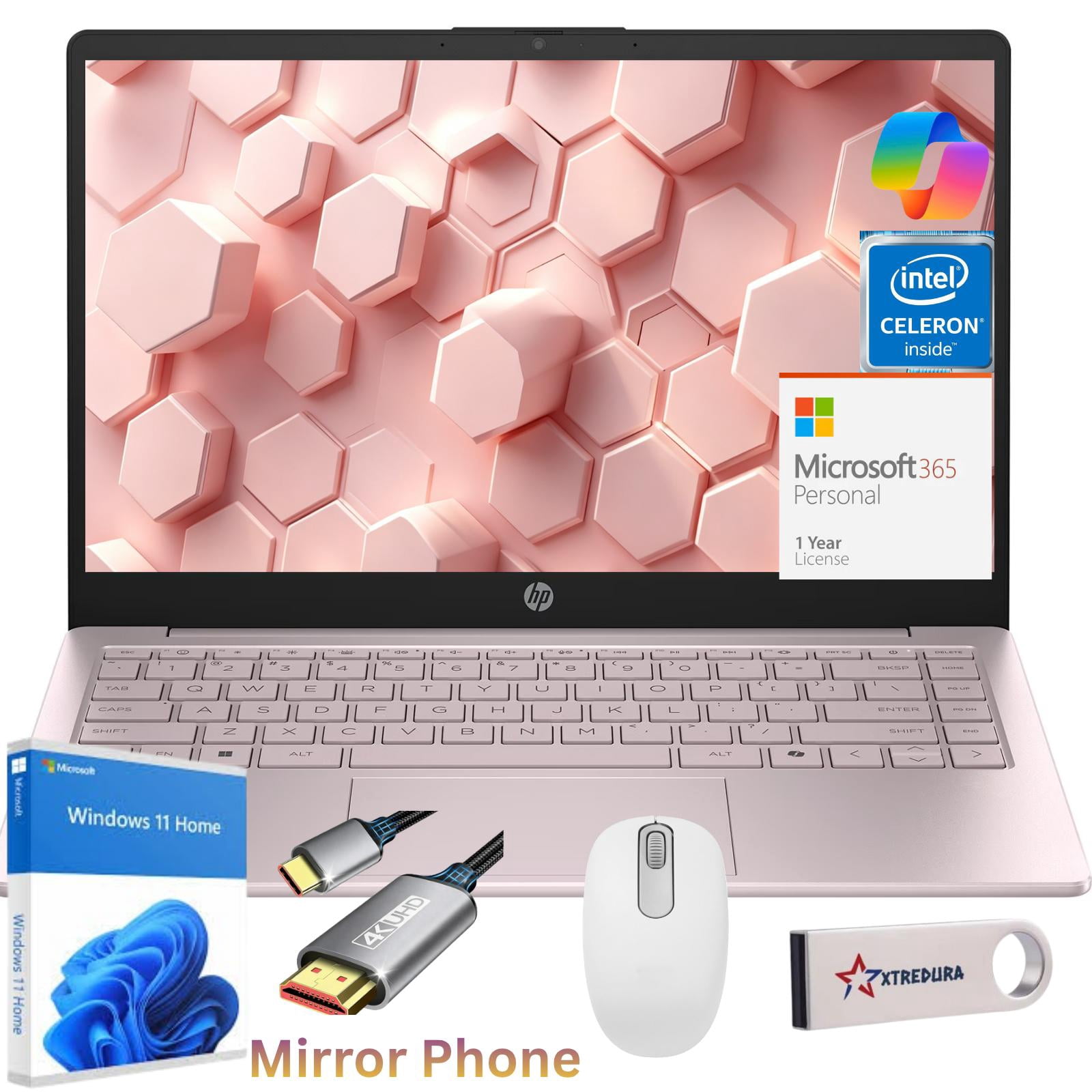 HP 14 Laptop Thin & Light, Microsoft Office 365(one year), Intel