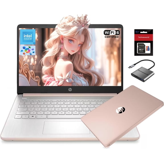 HP 14 Inch Student Laptop Office 365, Quad-Core Processor (Beat i3-1115G4), 8GB RAM 256GB Storage (128GB UFS+128GB SD Card), Computer for Business and Study Home with Wi-Fi 6 Win11, W/Accessories