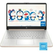 HP 14 Laptop, 14" HD Display, Intel Quad-Core Processor, 16GB RAM, 128GB Storage, SD Card Reader, Webcam, Wi-Fi, W11H, Pale Rose Gold