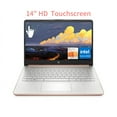 thumbnail image 1 of HP 14 Laptop, Intel Celeron N4020, 16GB RAM, 64GB Storage, 14-inch HD Touchscreen, Windows 11 Home, Thin & Portable, 4K Graphics, One Year of Microsoft 365 , Pale Rose Gold,14-dq0070nr, 1 of 5