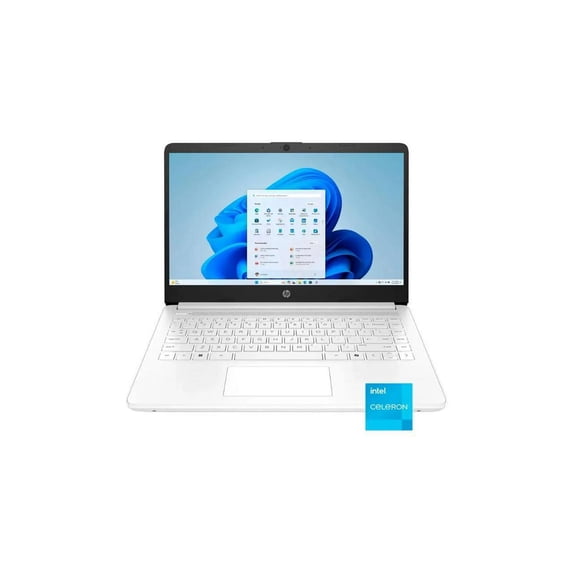 HP 14 Laptop, Intel Celeron N4500, 14-inch HD Touchscreen, Windows 11 Home S Mode, Snowflake White
