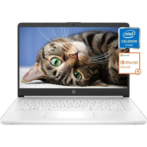 HP 14" Laptop Stream for Student and Business, Intel Quad-Core N4120, 16GB RAM, 128GB Storage(64GB eMMC+64GB Micro SD), 1-Year Office 365, Long Battery Life, HD Webcam, Wi-Fi, Win 11 H, White