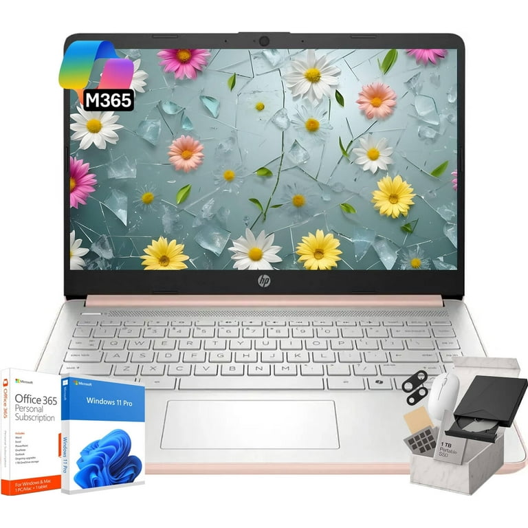 HP 14 Laptop Student Business Computer - 1-Year Microsoft Office