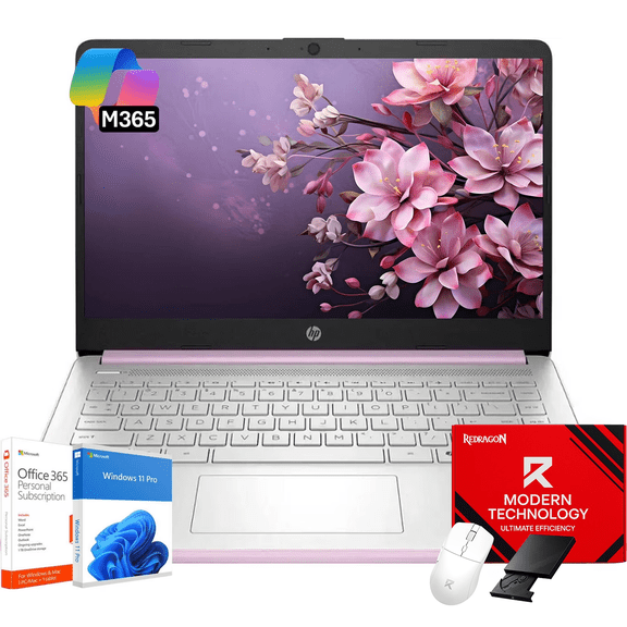 HP 14 Laptop Student Business Computer - 1-Year Microsoft Office 365 • 14 inch LED • 16GB RAM • 128GB UFS + 256GB Micro SD • Intel N150 Processor • Copilot AI • 12 Hr Battery • Windows 11 Pro